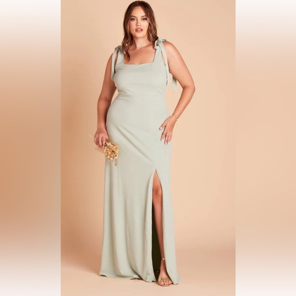 Perfect Condition Sage Green long convertible (bow) dress - Picture 2 of 5